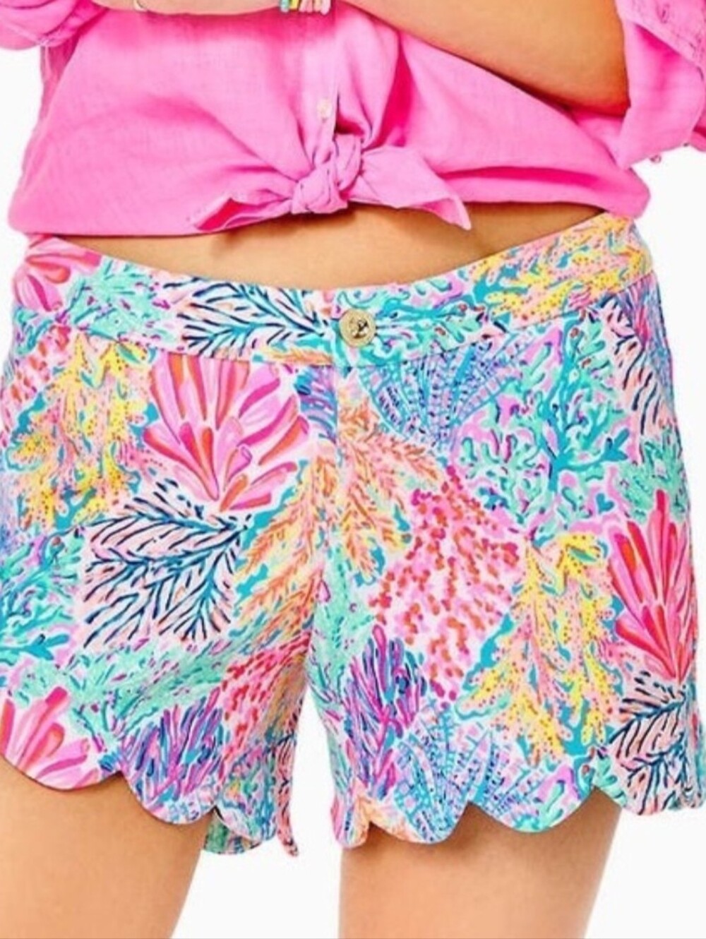 Lilly Pulitzer Splashdance Buttercup Knit Shorts Size 2